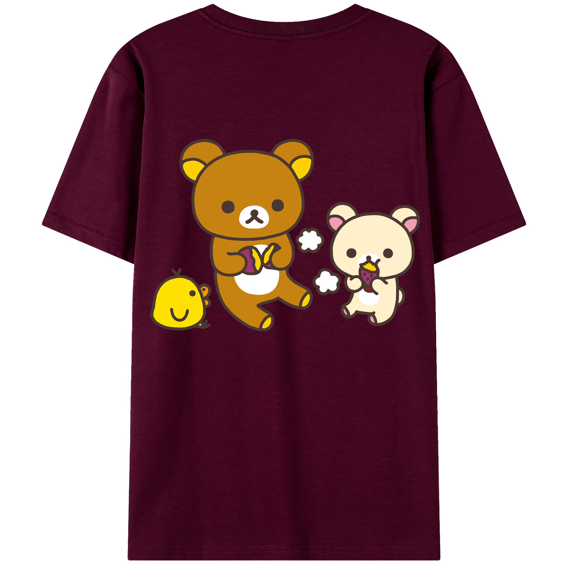 （画像用） リラックマ リラックマ キイロイトリ Rilakkuma Korilakkuma Kiiroitori レディース半袖Tシャツ(バックプリント)